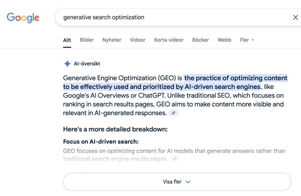 generative search optimization